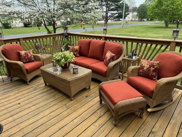 North Cape Replacement Cushions on a deck.